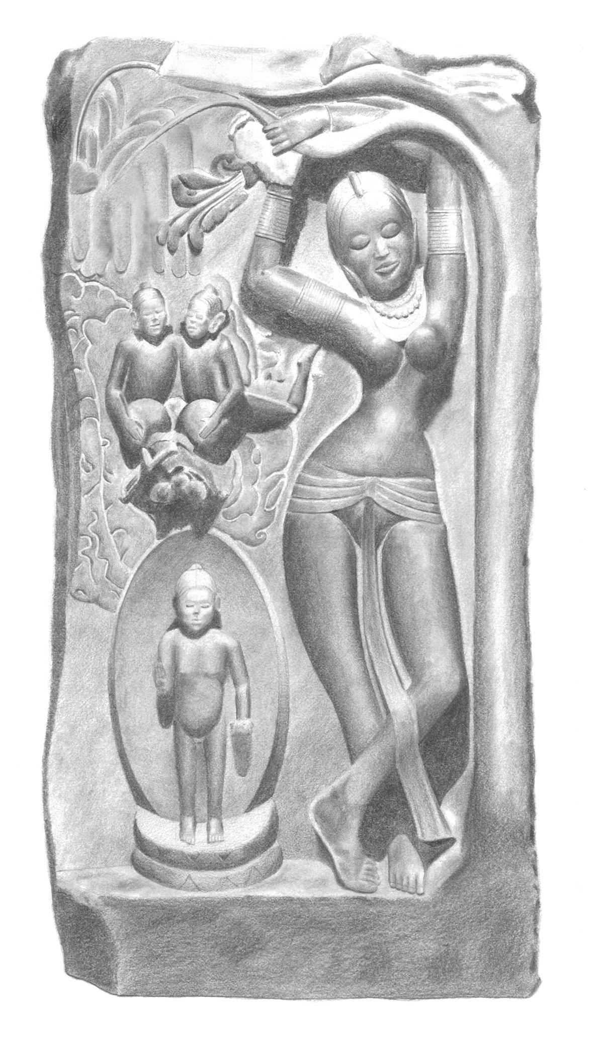 Māyā, the Bodhisatta, and the tree