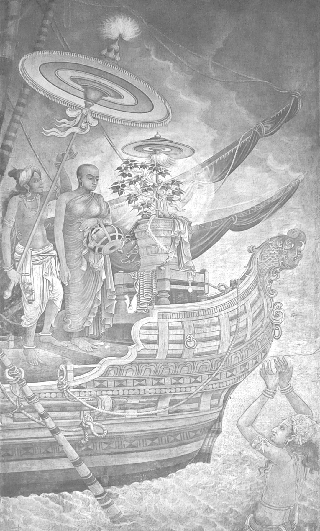 Saṅghamittā arriving with the Bodhi tree