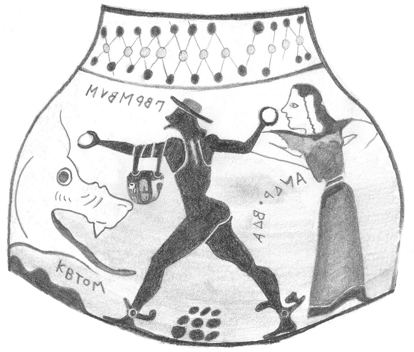 Perseus and Andromeda attacking monster